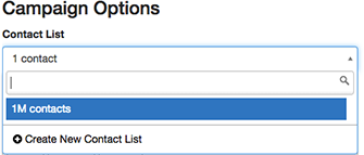Figure shows assigning a contact list to a campaign.