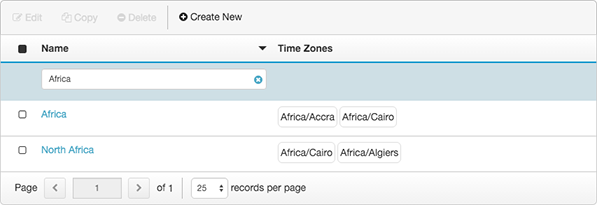 Figure shows the Contactable Time Sets view.