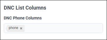 Figure shows how to select phone number columns from a list of columns in a csv file.