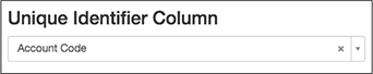 Figure shows an account number column selected as the list's unique identifier.