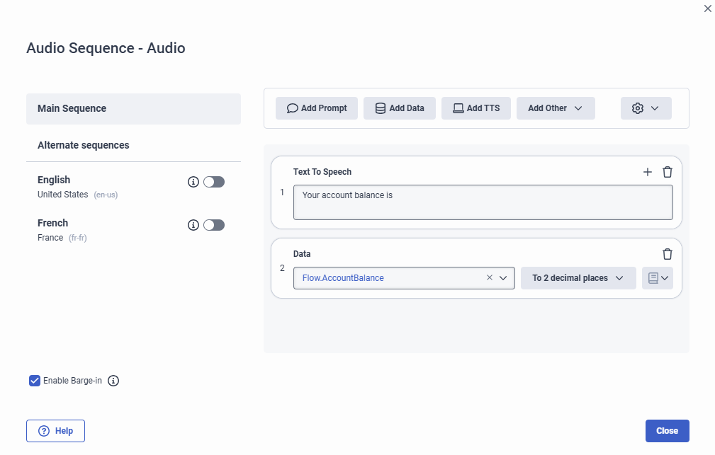 Architect main sequence in the audio sequence editor