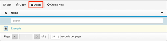Figure shows clicking the Delete button that deletes the call analysis responses selected to be deleted