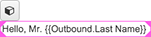 Figure shows a variable embedded in a read-only text