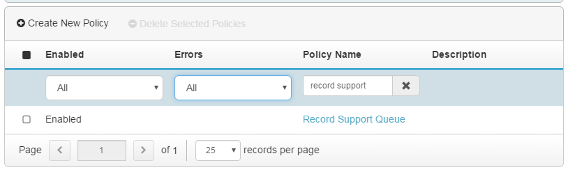 Policy filters.