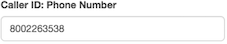 Figure shows an example caller id phone number.