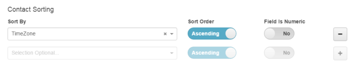 Figure shows options for sorting the contact list based on a single column