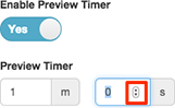 Shows switch control used to enable or disable a timer that automatically dials preview contacts