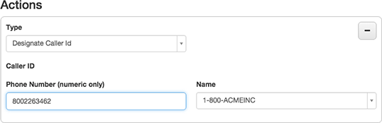 Figure shows how to complete caller id fields using static text
