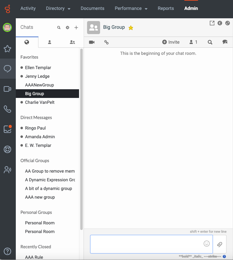 The Genesys Cloud chat panel