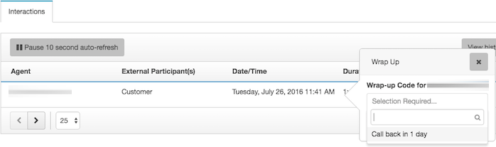 Figure shows dialog used to assign a wrap-up code to an interaction