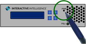 Figure shows power indicator on an Edge Classic appliance