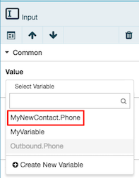 Figure shows variables contained by MyNewContact object variable.