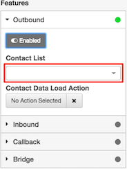 Figure shows drop list used to select a contact list