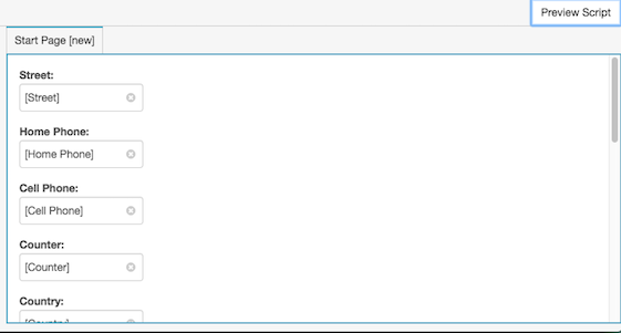 Figure shows a contact list form in Preview mode.
