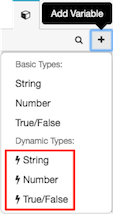 Figure shows the lightning bolt used to designate that a variable type is dynamic.