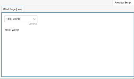 Figure shows appearance of variables in preview mode.
