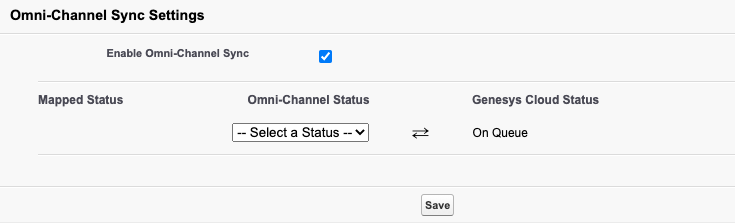 Omni-Channel Sync Settings in Genesys Cloud for Salesforce