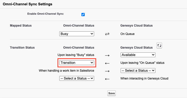 Omni-Channel Sync Settings