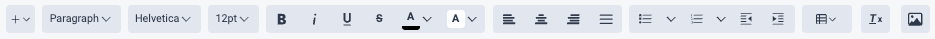 The email text editor bar