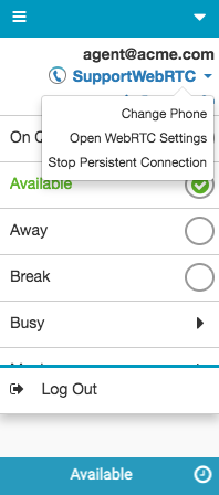 Settings under phone name