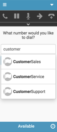 Type ahead search results for queue