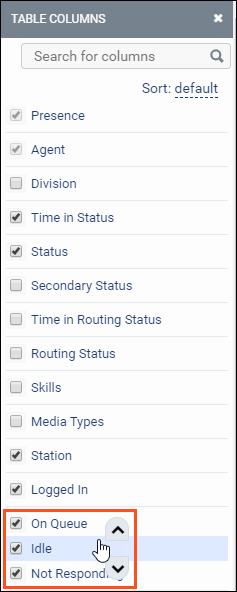 Reorder columns