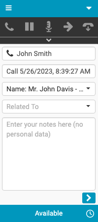 This image is a screenshot of the interaction log in embedded client.