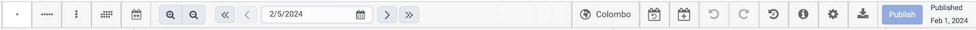 Schedules toolbar