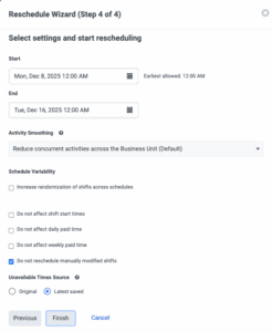 Displays the unavailable times option.