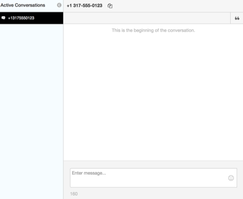 Interactions window with SMS interaction