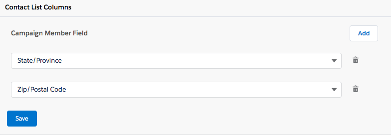 Select contact list fields