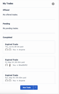 Shift Trades panel