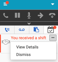 Options for shift trade request notifications in the client