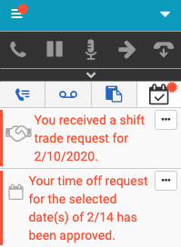 New shift trade and time off request notifications in the client