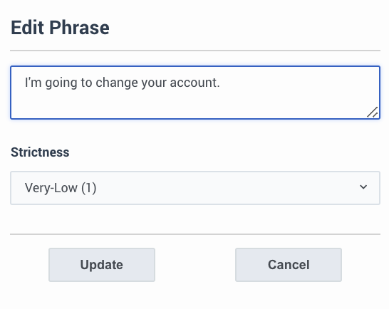 Edit phrase window.