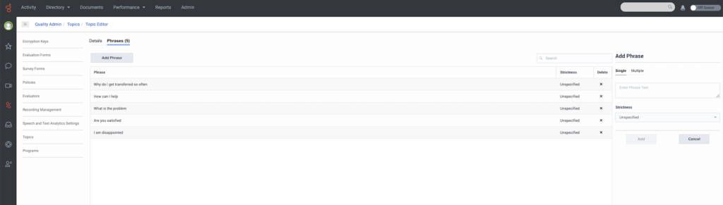 Phrases tab.