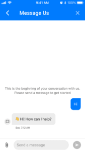 Displays the mobile messenger and its content