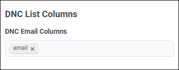 Figure shows selected DNC email address columns.