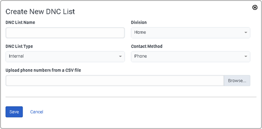 Figure shows how to create a new dnc list while editing an SMS campaign configuration.