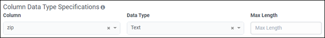 Figure shows specifying the data type for the column to be sorted by