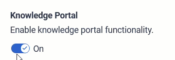 Enable the knowledge portal functionality