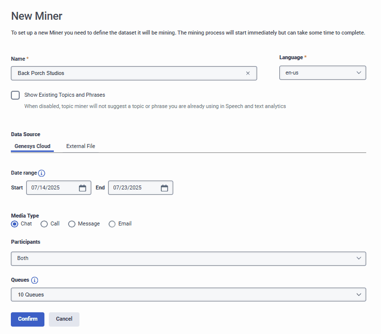 New Topic Miner