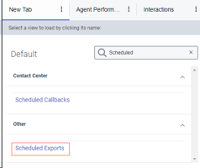 Scheduled exports view