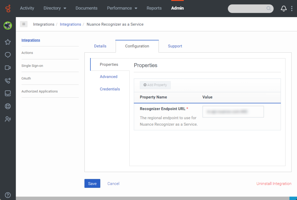 Configure Nuance Recognizer