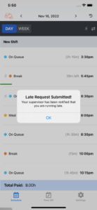 Late request submitted