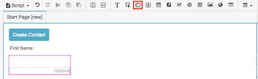 Figure shows a text box that collects the contact's first name.