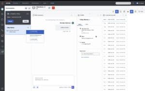 The Genesys Cloud interactions panel showing multi contextual panels