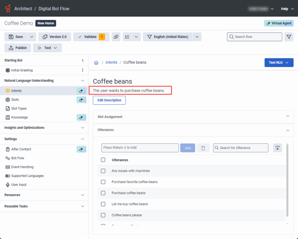 After user clicks Generate Description