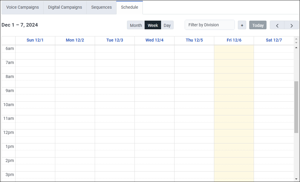Figures shows the campaign schedule by week.