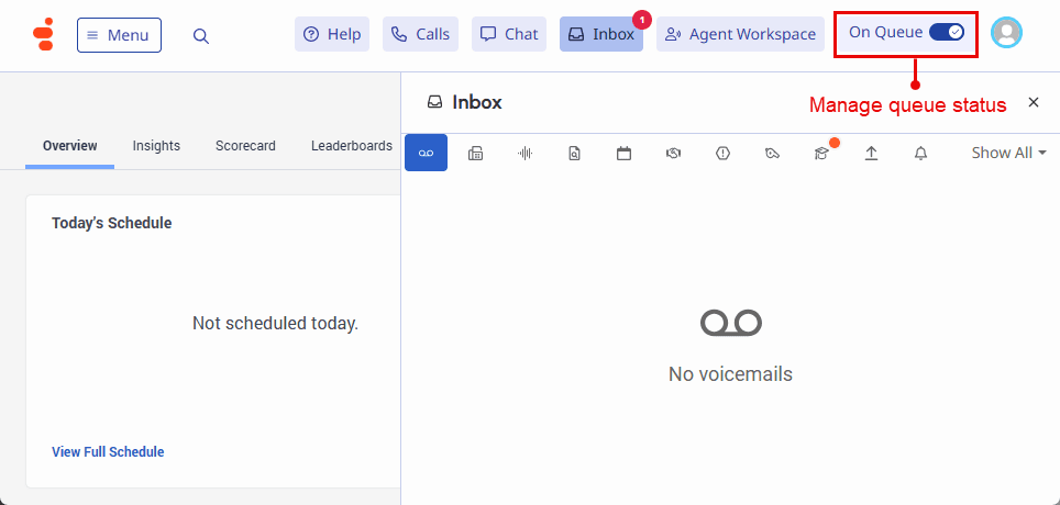 New navigation manage queue status